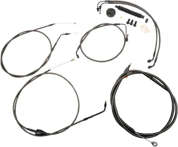 Harley Davidson Flhri [LA CHOPPERS] - Kit padrão de guiador/linha de freio trançado à meia-noite