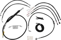 Harley Davidson Fxdrs 114 [LA CHOPPERS] - Kit completo de cabo/linha de freio trançado de vinil preto