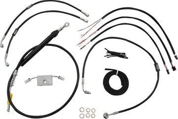 Harley Davidson Fxdrs 114 [LA CHOPPERS] - Kit completo de cabo/linha de freio trançado de vinil preto