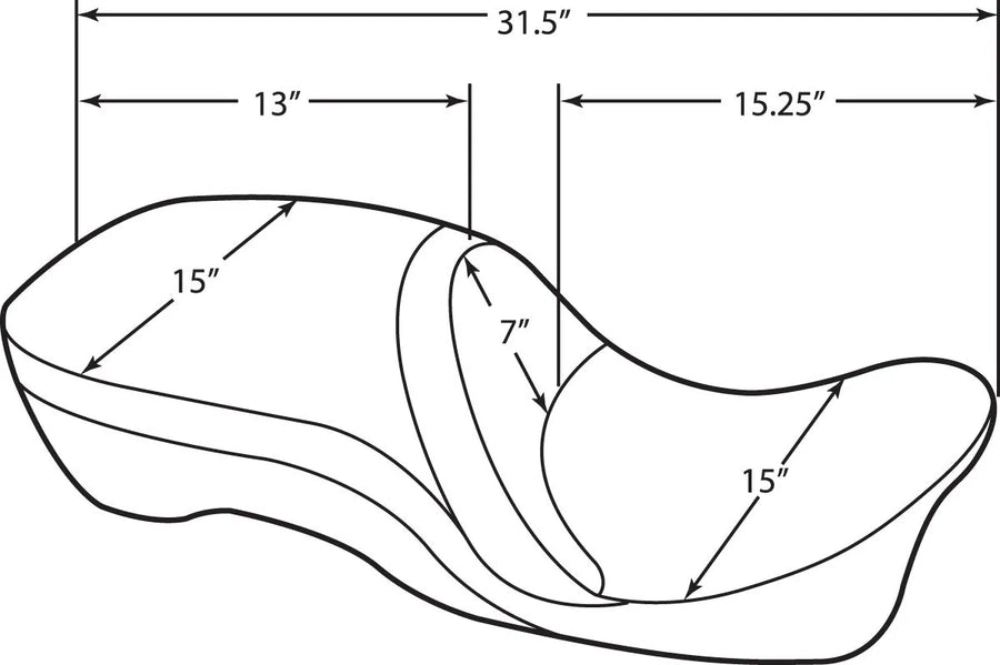 Harley Davidson Touring [DRAG SPECIALTIES] – Assento de couro 2-Up, compatível com encosto, Touring