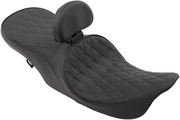 harley davidson flhri [DRAG SPECIALTIES] - Assento de couro touring de 2 lugares posicionado na frente com perfil baixo - 0