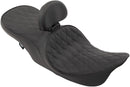 harley davidson touring [DRAG SPECIALTIES] - Assento de couro touring de 2 lugares posicionado na frente com perfil baixo-2