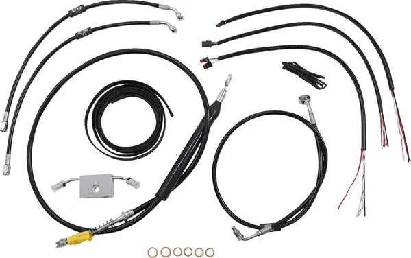Harley Davidson Fxdrs 114 [LA CHOPPERS] - Kit completo de cabo/linha de freio trançado de vinil preto