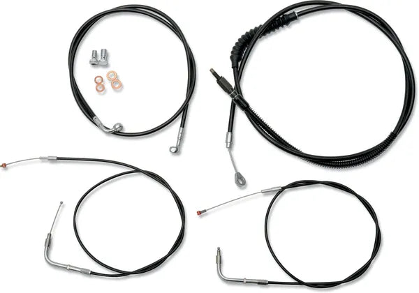 Harley Davidson Fxst [LA CHOPPERS] - Kit de cabo/linha de freio de vinil preto padrão