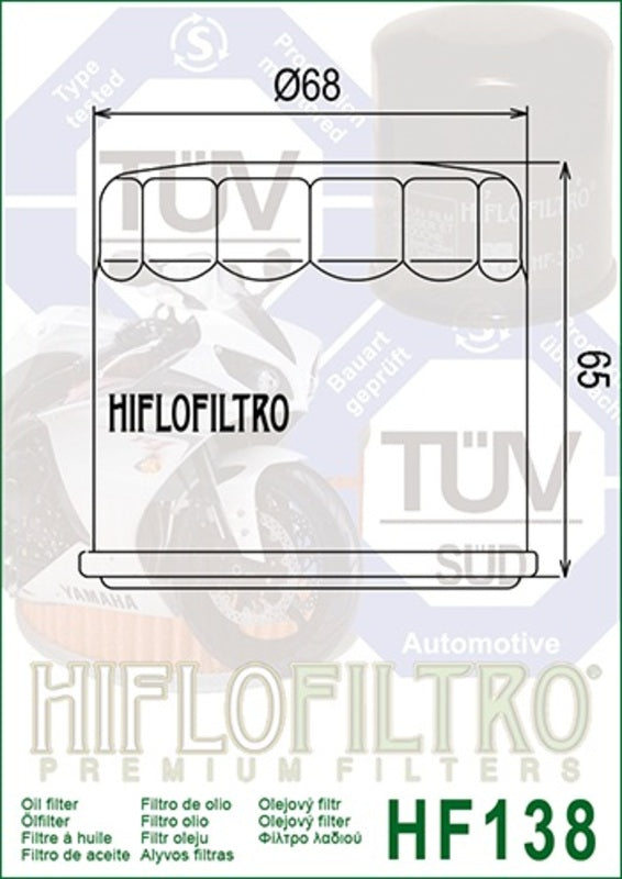 Suzuki V -Strom 800 de DL800 [Hiflofiltro] - Filtro de óleo de motocicleta