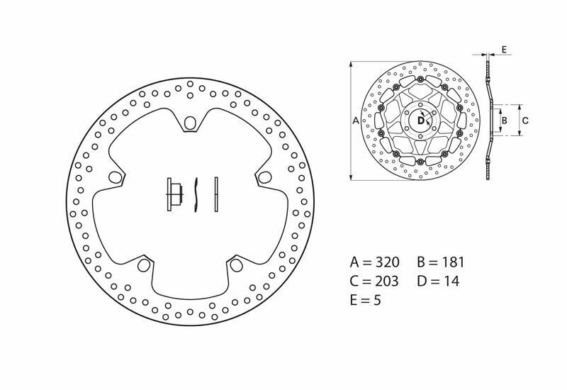Bmw R Ninet Urban G [BREMBO] - Disco de freio rígido redondo Série Oro