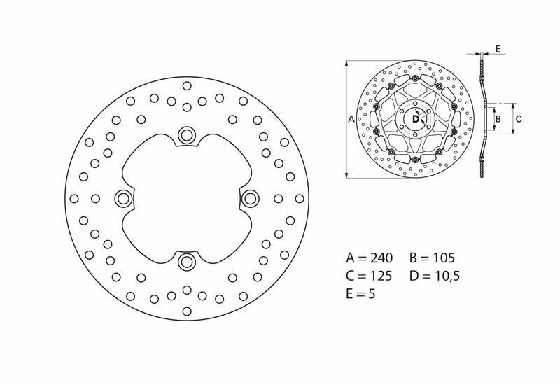 Honda Xrv 650 African Twin [BREMBO] - Disco de freio rígido redondo Série Oro