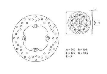 Honda Cb 900 [BREMBO] - Disco de freio rígido redondo Série Oro