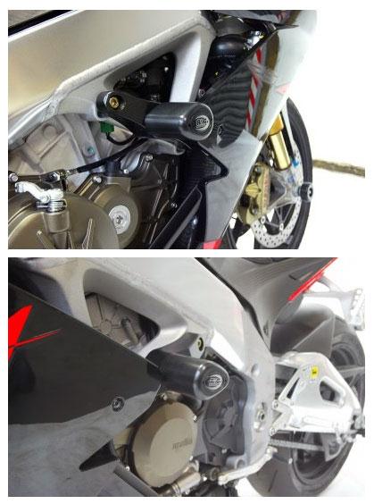 Aprilia RSV4 APRC [2011-2012] - Protetores Aero Crash Pretos Aprilia RSV4 R/RR/RF/Factory