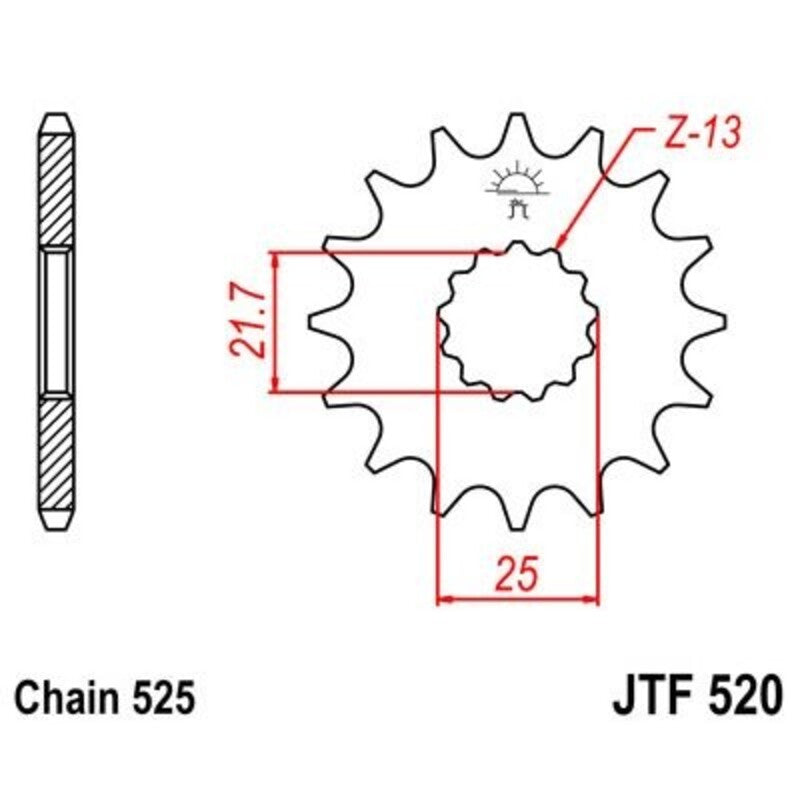 Triumph Tiger 800 XR Tig800 [JT Sprockets] - Sprockets ruidosos da frente