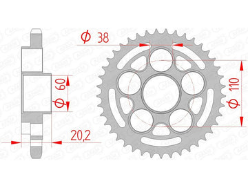 Ducati Hyperstrada 821 [AFAM] - Roda dentada padrão em aço - 525
