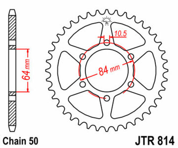 Suzuki GT 550 [JT Sprockets] - Pinhão de aço padrão na parte traseira