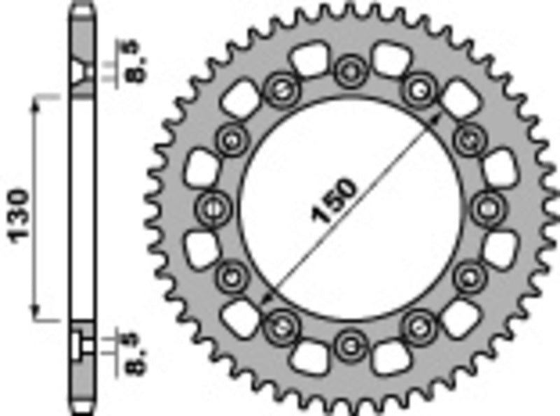 HONDA XL 600 RM [PBR] - Aço de roda de corrente padrão C45 aço C45