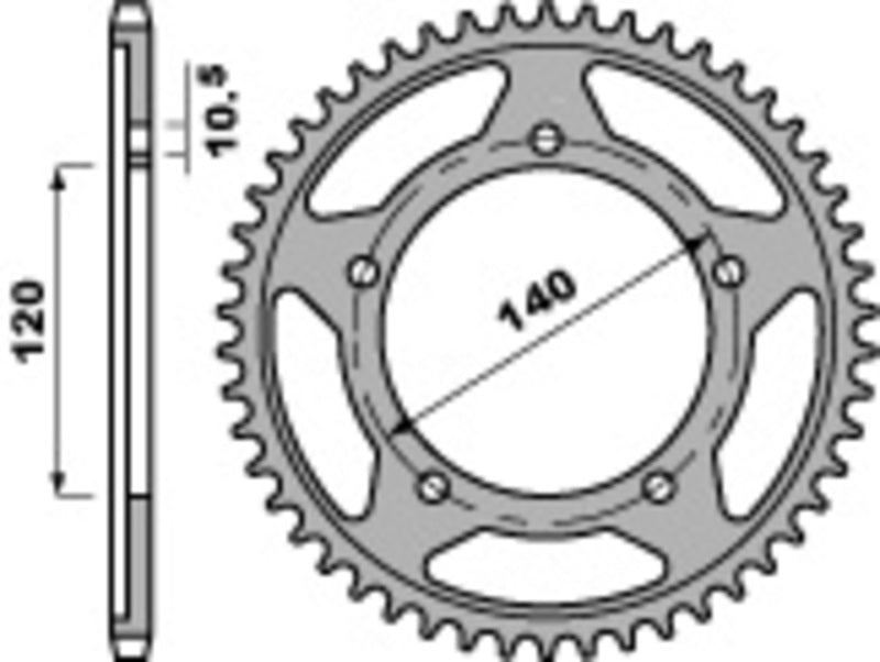 Triumph Bonneville 800 T100 [PBR] - Roda de corrente padrão C45 aço
