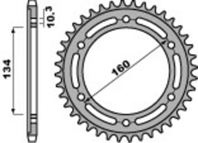 Honda Vtr 1000 [PBR] - Roda dentada reforçada em alumínio - 520