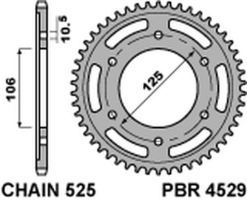 Triumph Tiger Sport 800 [PBR] - Roda dentada padrão em alumínio - 525