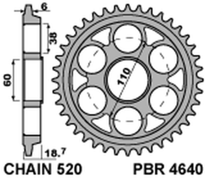 Ducati Panigale 1199 [PBR] - Roda dentada reforçada em alumínio - 520