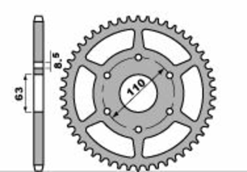 Svartpilen 125 [PBR] - Roda dentada reforçada em alumínio - 520
