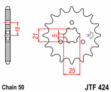 Suzuki GT 550 [JT Sprockets] - Pinhão de aço padrão na frente - 0