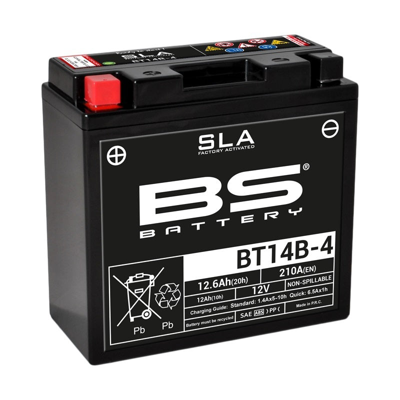 Yamaha Xvs 1100 [BS BATTERY] - Bateria sem manutenção SLA ativada de fábrica - BT14B-4