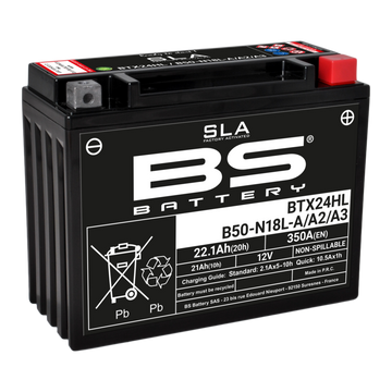 Yamaha Xv 1100 [BS BATTERY] - Bateria sem manutenção SLA ativada de fábrica - BTX24HL/B50-N18L-A/A2/A3