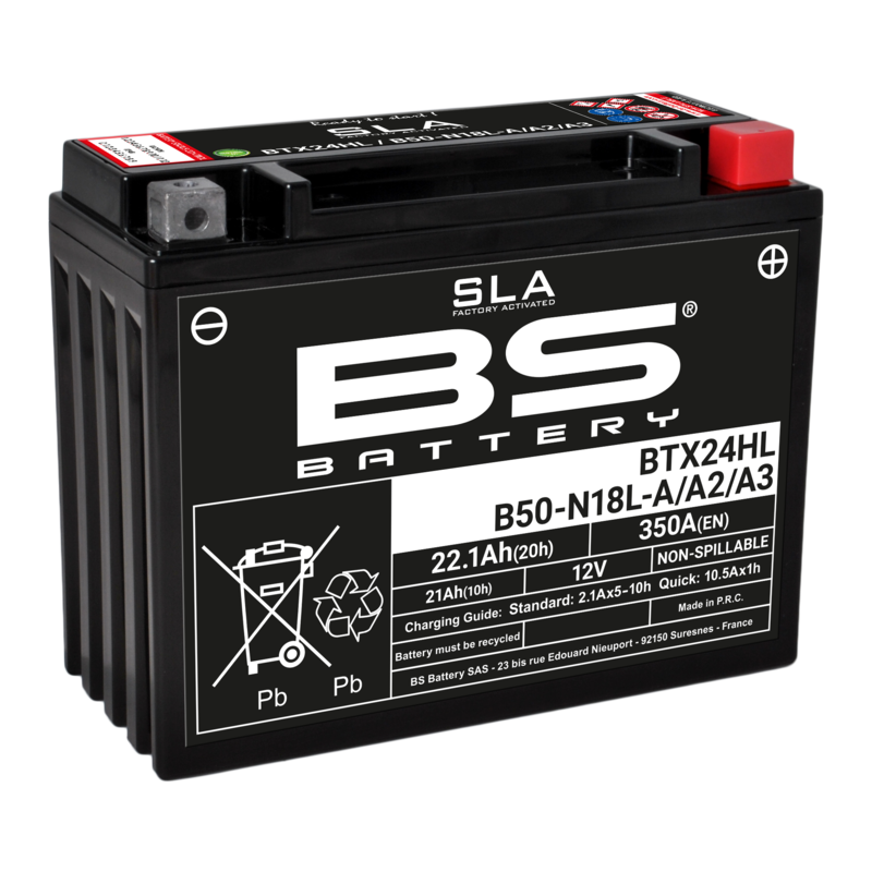 Honda Gl 1200 [BS BATTERY] - Bateria sem manutenção SLA ativada de fábrica - BTX24HL/B50-N18L-A/A2/A3