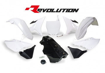 Yamaha YZ 250 (CG 23) [2006-2019] - Revolution Plastik-Kit mit Tank Schwarz/Weiß Yamaha YZ125/250