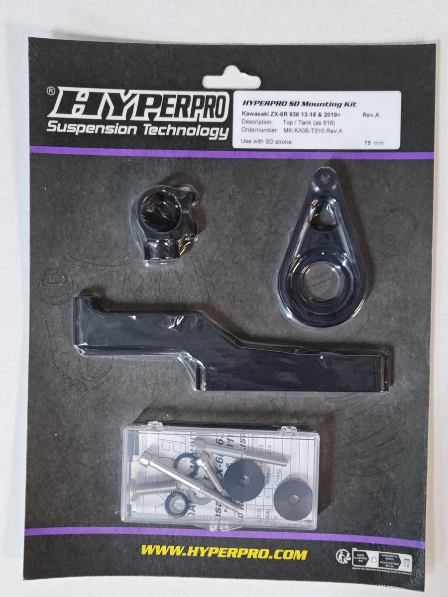 Kawasaki ZX-6 R [HYPERPRO] - Kit de montagem do amortecedor de direção, preto (MK-KA06-T010-B)