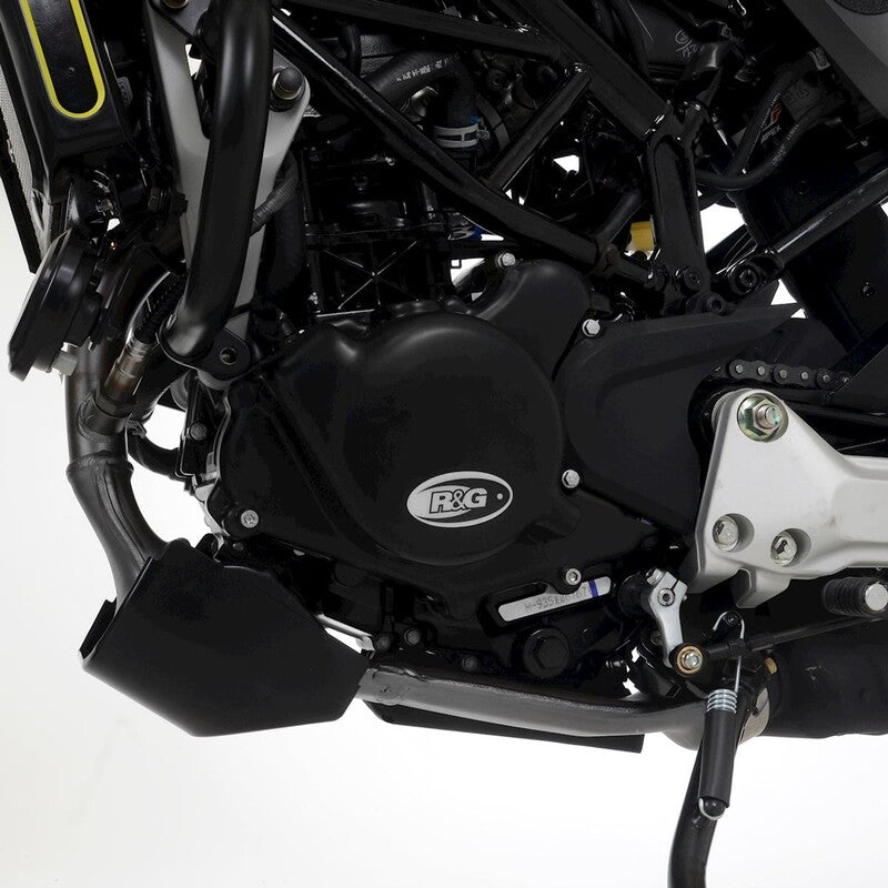 Husqvarna SVARTPILEN 125 [2021-2023] - Protetor da tampa do cárter esquerdo da série Race (ignição) - Preto Husqvarna Svartpilen 125