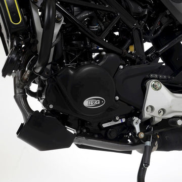 Husqvarna SVARTPILEN 125 [2021-2023] - Protetor da tampa do cárter esquerdo da série Race (ignição) - Preto Husqvarna Svartpilen 125
