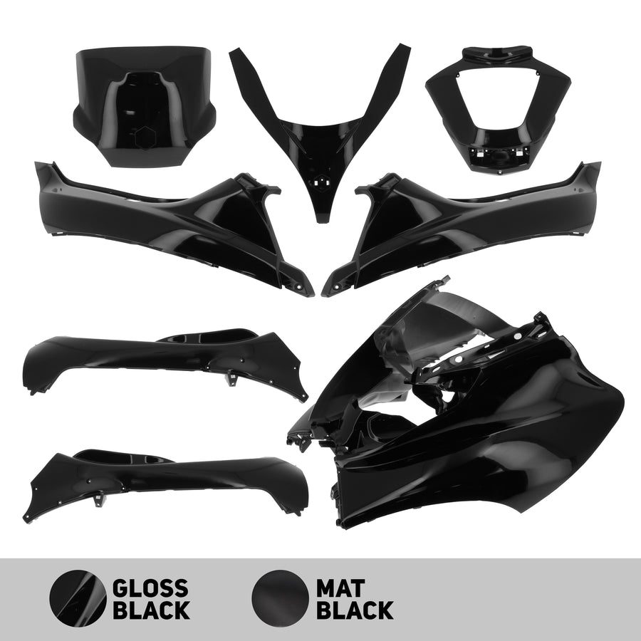 Piaggio MP 3 500 LT Business (M 643) [2011-2013] - Verkleidungskit Glänzend Schwarz - Piaggio MP3 125/250/300 (11–14) 400 (08–11) 500 (11–13)