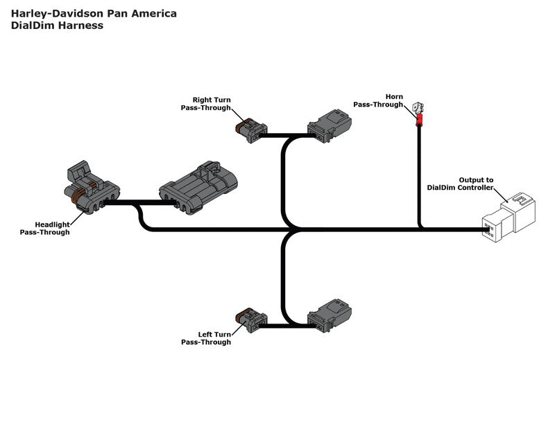 Harley -Davidson Pan America 1250 RA1250 [Denali] - adaptador de cabo para controle de iluminação