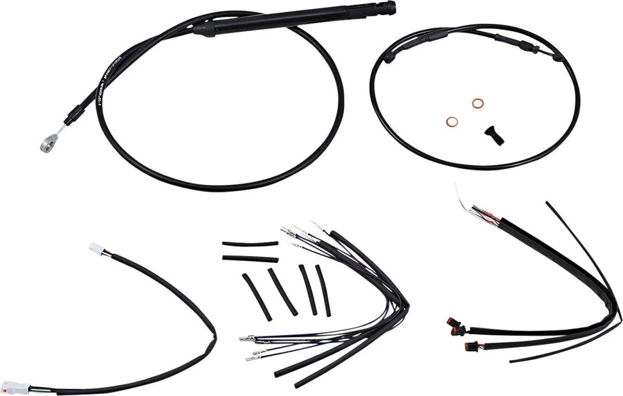 harley davidson flfb [BURLY BRAND] - Kit de cabo de guidão e linha de freio para guidão Burly Ape