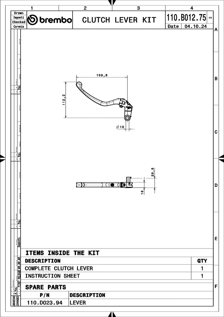 Bmw S 1000 RR ABS 0507 [2010-2011] - UPGRADE RCS Style Kupplungshebel