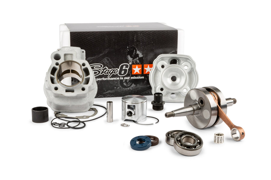 Rieju MRX Enduro 50 2T AM6 - Motorpack Zylinder Auspuff Big Racing 77ccm