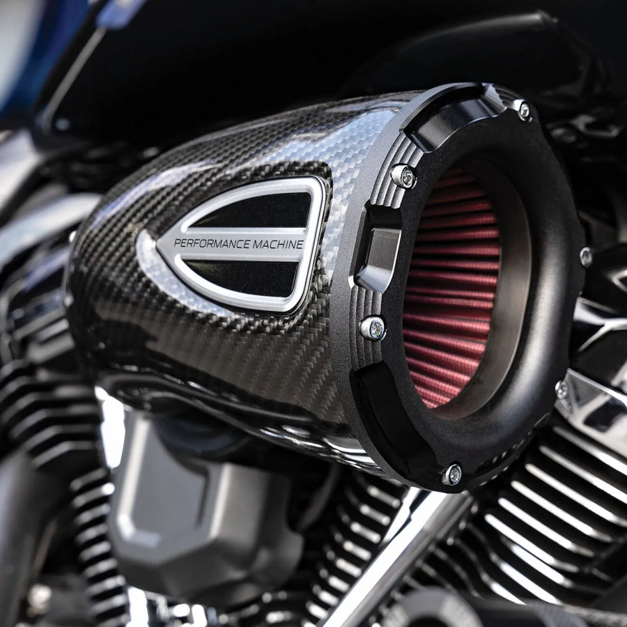 Harley Davidson Touring [PERFORMANCE MACHINE (PM)] - Kit de filtro de ar de fibra de carbono Série C4