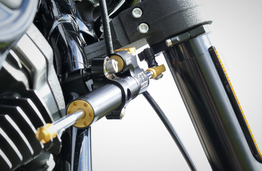 Harley Davidson FXLRS LOW RIDER S, FXLRST LOW RIDER ST [HYPERPRO] – Lenkungsdämpfer-Montagesatz, Schwarz (MK-HD18-S001-B)