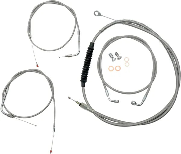 Harley Davidson Flst [LA CHOPPERS] - Kit de cabo/linha de freio revestido de aço inoxidável padrão