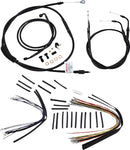 Harley Davidson flstc [BURLY BRAND] - Kit completo de cabo/linha de guiador de vinil preto para cabide Ape-1