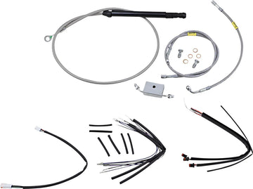 harley davidson flfb [BURLY BRAND] - Kit de cabo de guidão e linha de freio para guidão Burly Ape