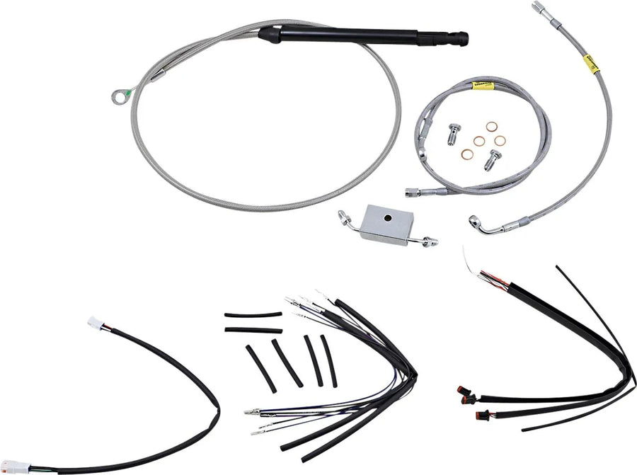 harley davidson flfb [BURLY BRAND] - Kit de cabo de guidão e linha de freio para guidão Burly Ape