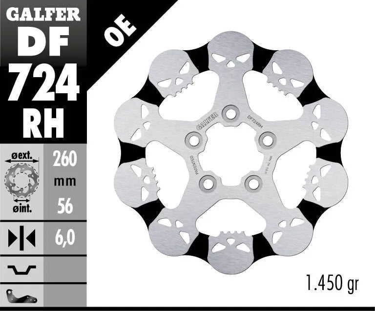 Harley-Davidson XR 1200 [2008-2010] - Fester Bremsscheibe Skull – Bild 2