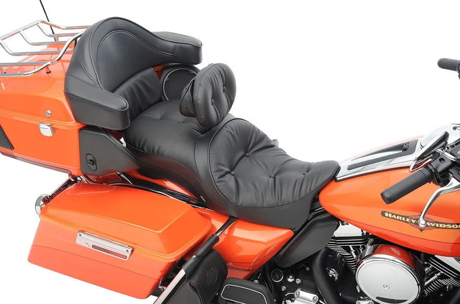 Harley Davidson Touring [DRAG SPECIALTIES] – Assento de couro 2-Up, compatível com encosto, Touring