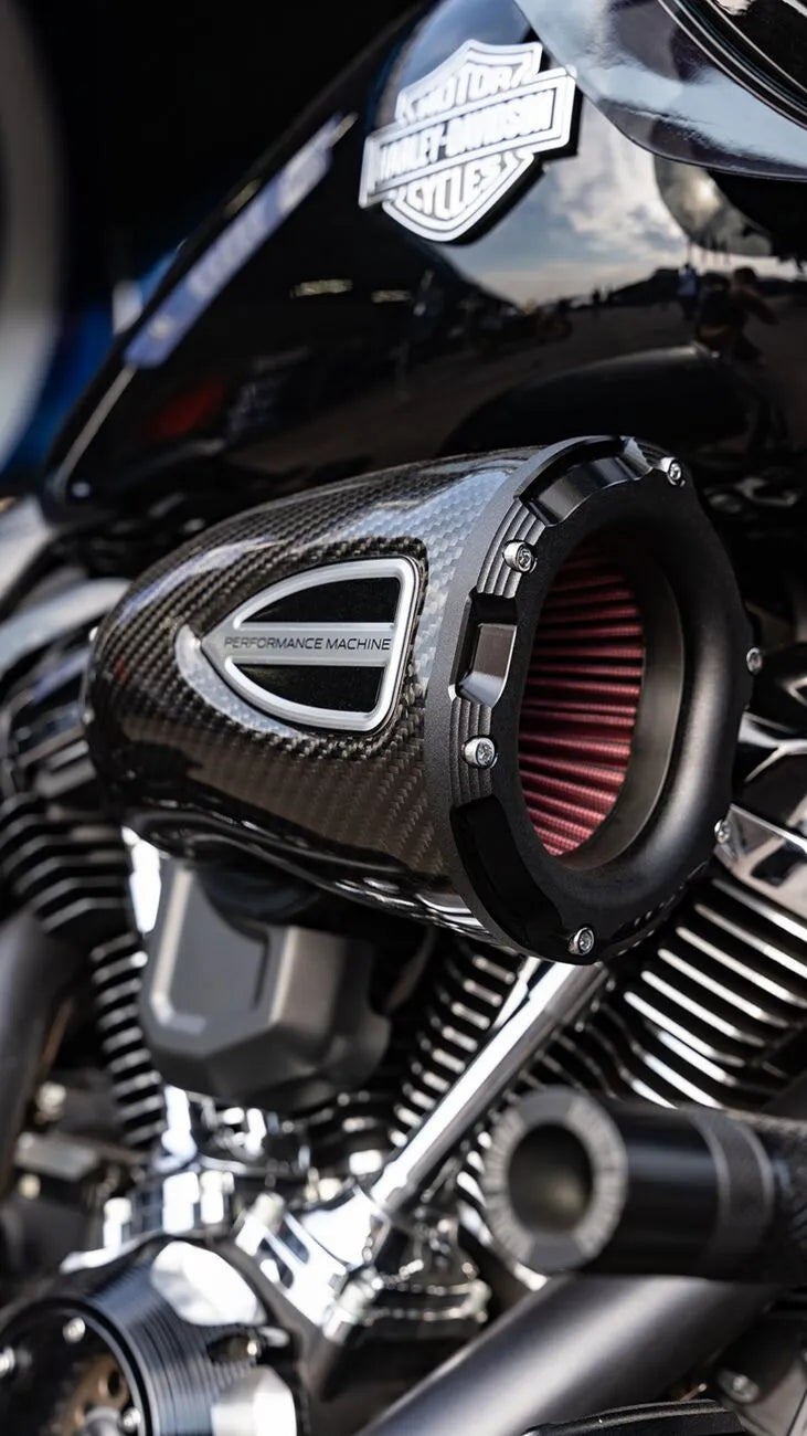 Harley Davidson Touring [PERFORMANCE MACHINE (PM)] - Kit de filtro de ar de fibra de carbono Série C4