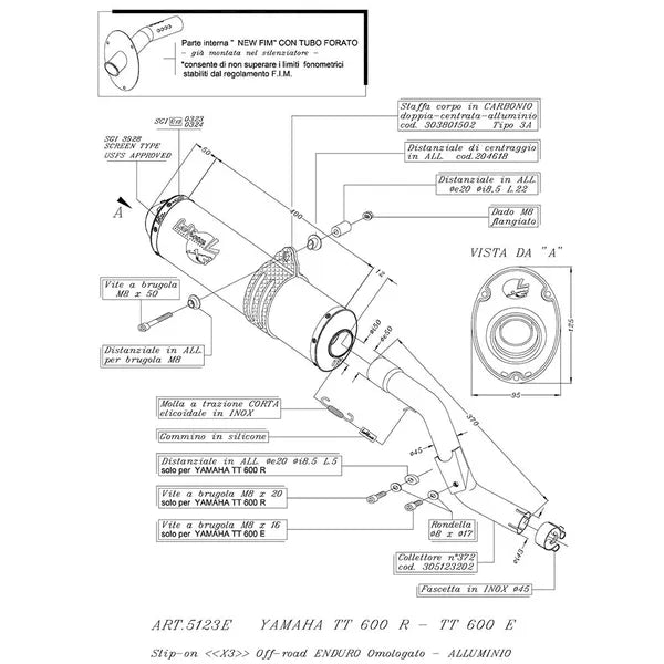Yamaha 600 [LEOVINCE] – Silenciador deslizante LV-X