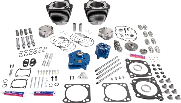 Harley-Davidson FXBR 1923 Softail Breakout 117 [2026] - 129" Power Package Motorleistungs-Kit – Oberfläche: Schwarz, Hervorgehobene Lamellen – Merkmal: Verchromte Stößelstangenrohre – Bild 2