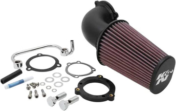 Harley Davidson Sportster 883 Iron XL 883 N [K & N] - Sistema de admissão Aircharger® com kit de tubo de admissão de alumínio dobrado por mandril