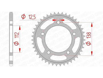 Honda NC 750 X ABS (RC 72) [2014-2015] - Kettenkit 520 XSR4 - 17/43-114 - Standard Kettenrad Stahl