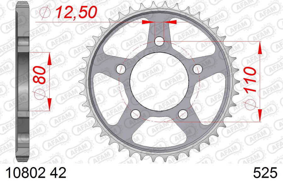 Honda CRF 1000 L Africa Twin DCT ABS (SD 06) [2017-2018] - Kettenkit 525 XHR4 - 16/42-124 - Standard Kettenrad Stahl