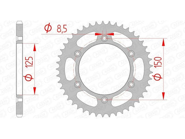 CF Moto 800 MT Sport [2023-2024] - Kettenkit 520 XHR4 - 16/45-122 - Standard Kettenrad Stahl